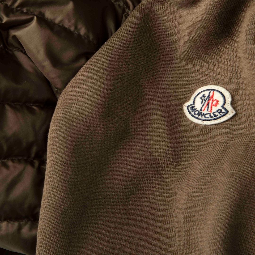 Moncler Khaki Maglia Puffer Cardigan Taglia S In condizioni buone in vendita a London, GB