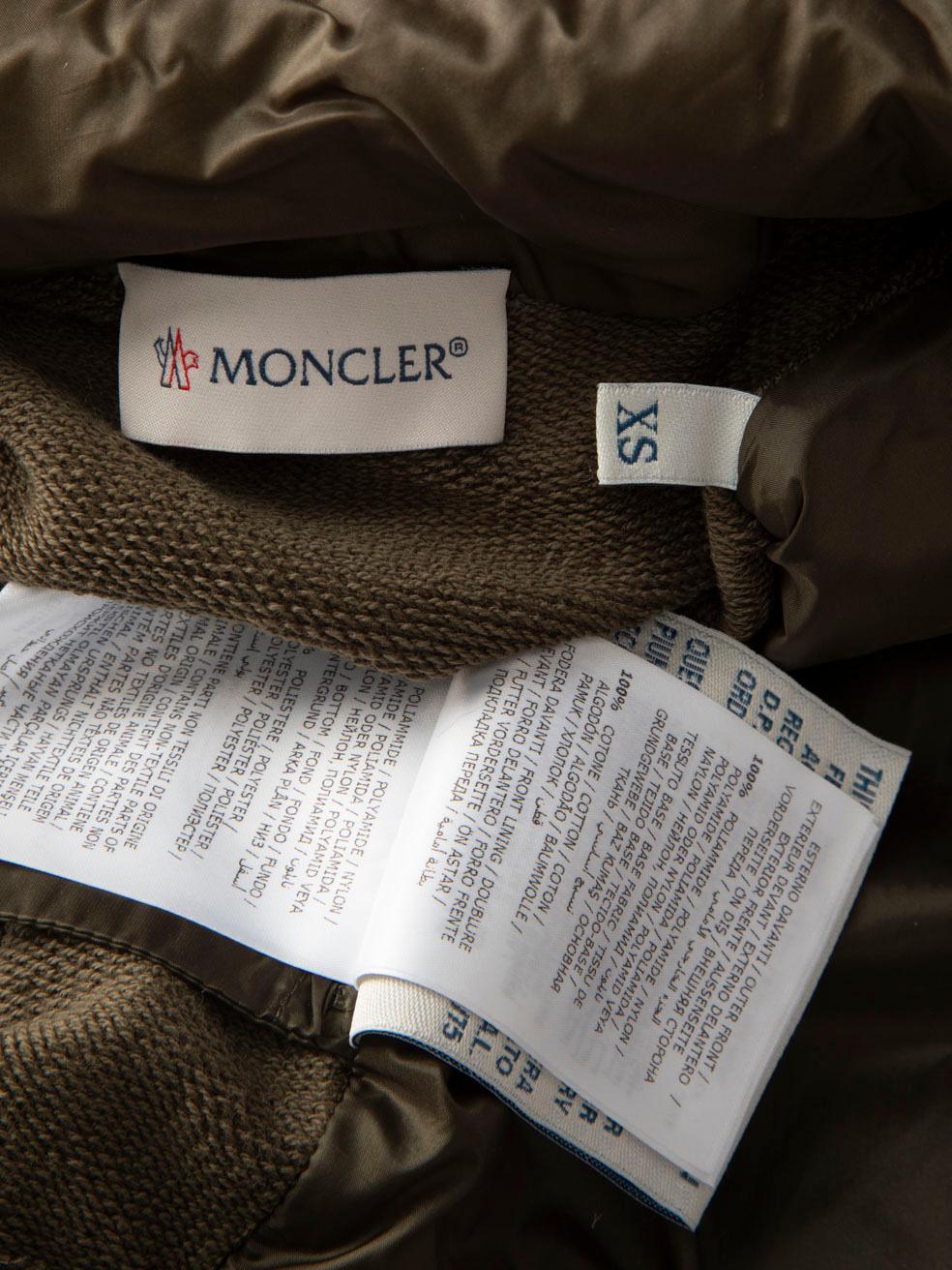 Moncler Khaki Maglia Puffer Cardigan Taglia S in vendita 3