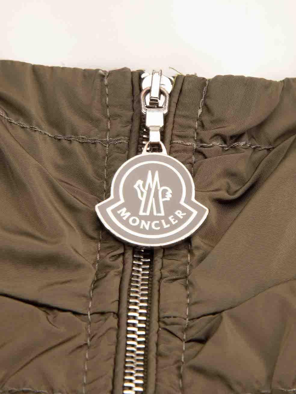 Women's Moncler Khaki Ruched Salome Hooded Windbreaker Size S