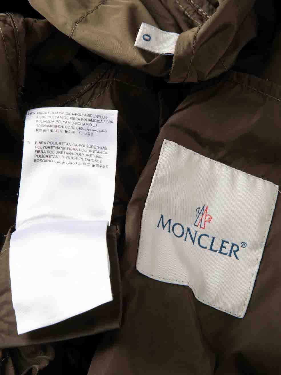 Moncler Khaki Ruched Salome Hooded Windbreaker Size S 2