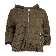 Moncler Khaki Ruched Salome Hooded Windbreaker Size S