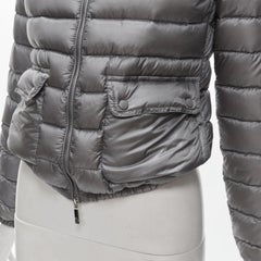 MONCLER Lans Giubbotto grey down feather padded puffer jacket US0 XS
