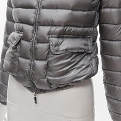 MONCLER Lans Giubbotto grey down feather padded puffer jacket US0 XS