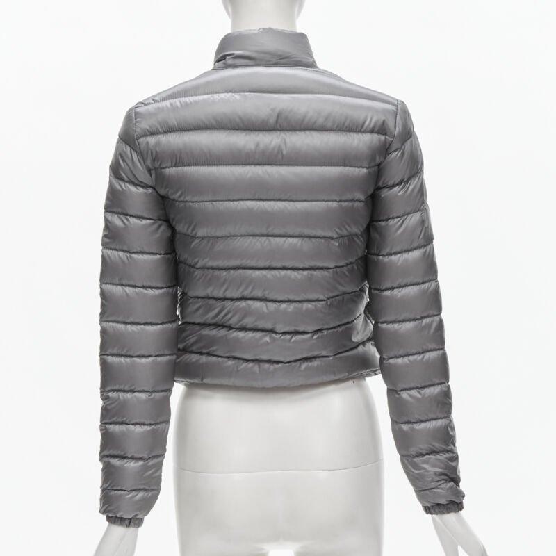 MONCLER Lans Giubbotto grey down feather padded puffer jacket US0 XS For Sale 1