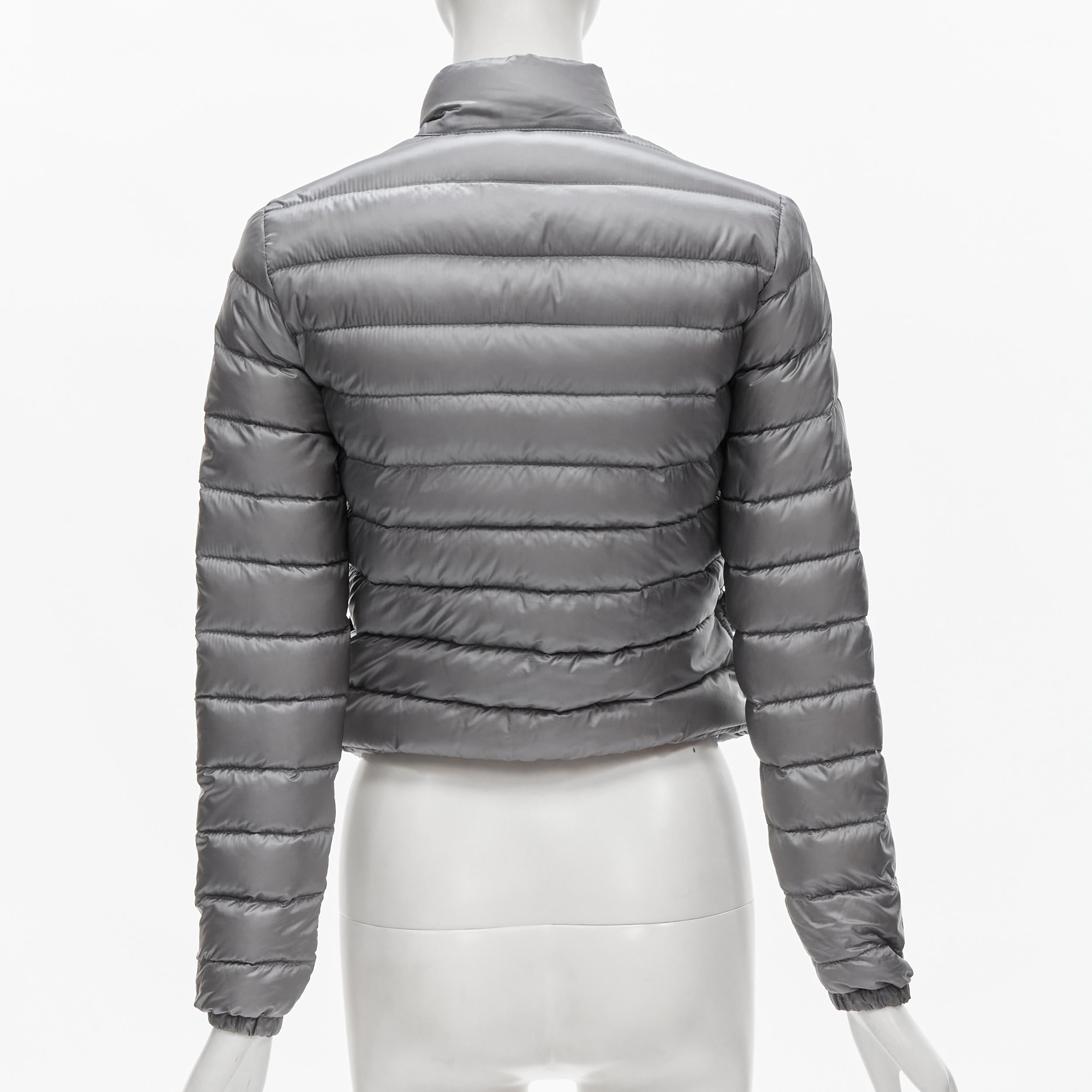 MONCLER Lans Giubbotto grey down feather padded puffer jacket US0 XS In Excellent Condition In Hong Kong, NT