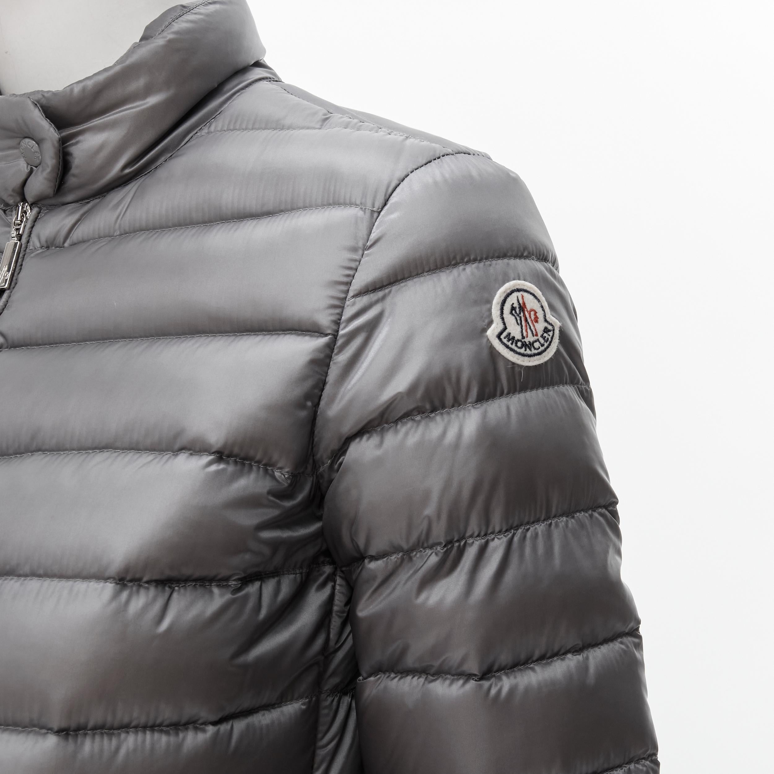 MONCLER Lans Giubbotto grey down feather padded puffer jacket US0 XS 1