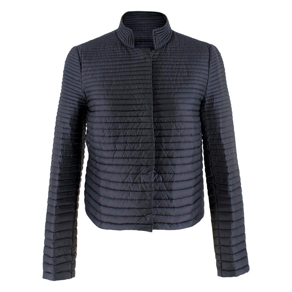 Moncler Lans Navy Lightweight Quilted-Down Jacket SIZE 0