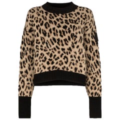 Moncler Leopard-Print Wool-Blend Sweater
