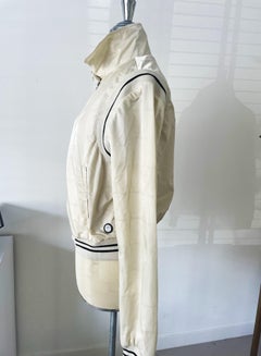Moncler Vintage Beige Jacket Size M Unisex with Black Stripes