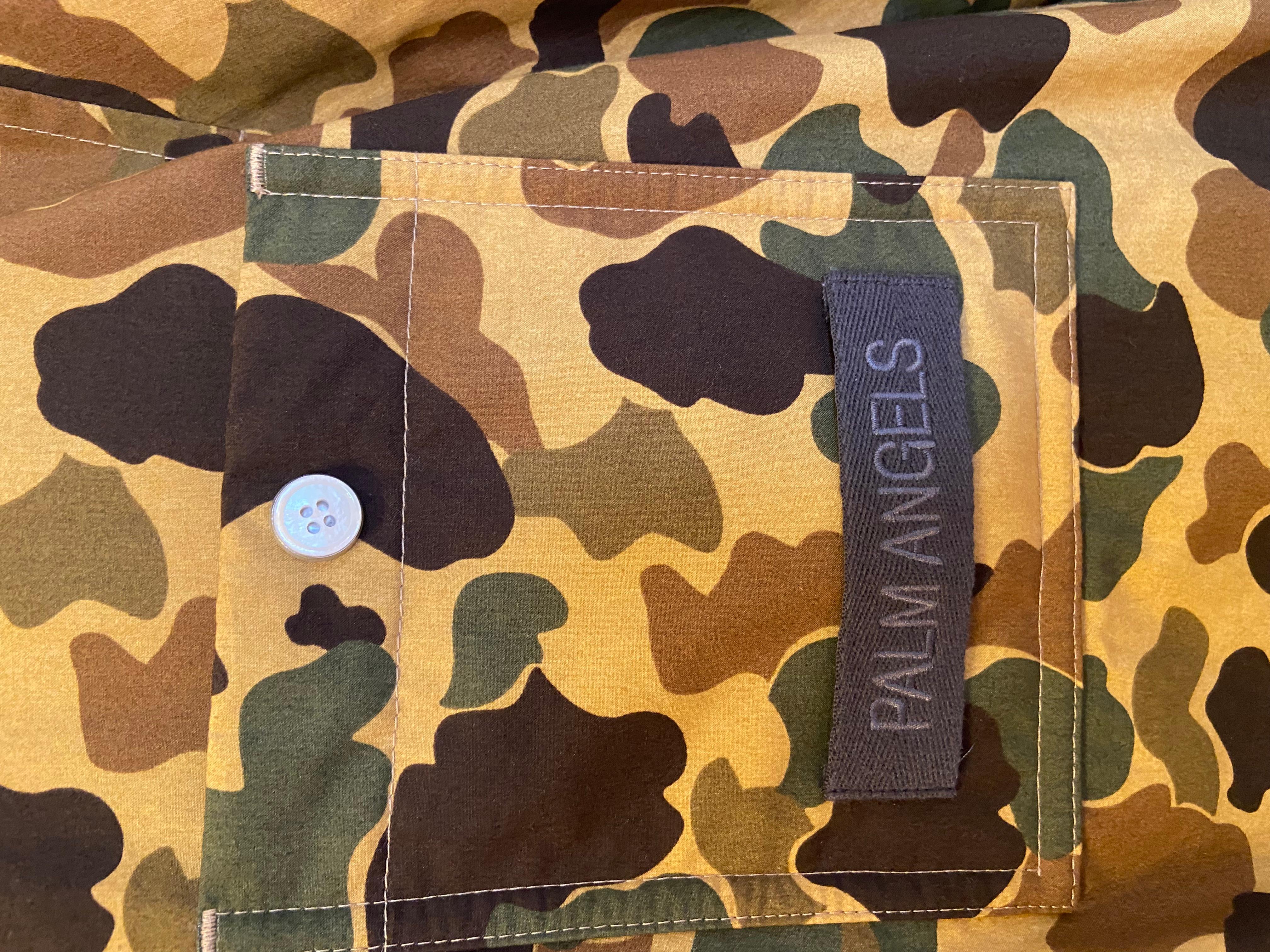 Moncler Limited Edition Camouflage Palm Angels Flare Mantel mit Schnappverschluss   im Angebot 1