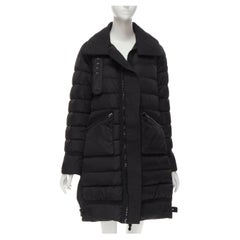 MONCLER Machiko Giubbotto black nylon goose down quilted collar coat Sz 2 M