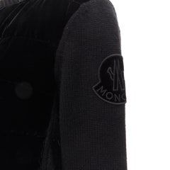 MONCLER Maglione Tricot black velvet down padded wool knit cardigan S