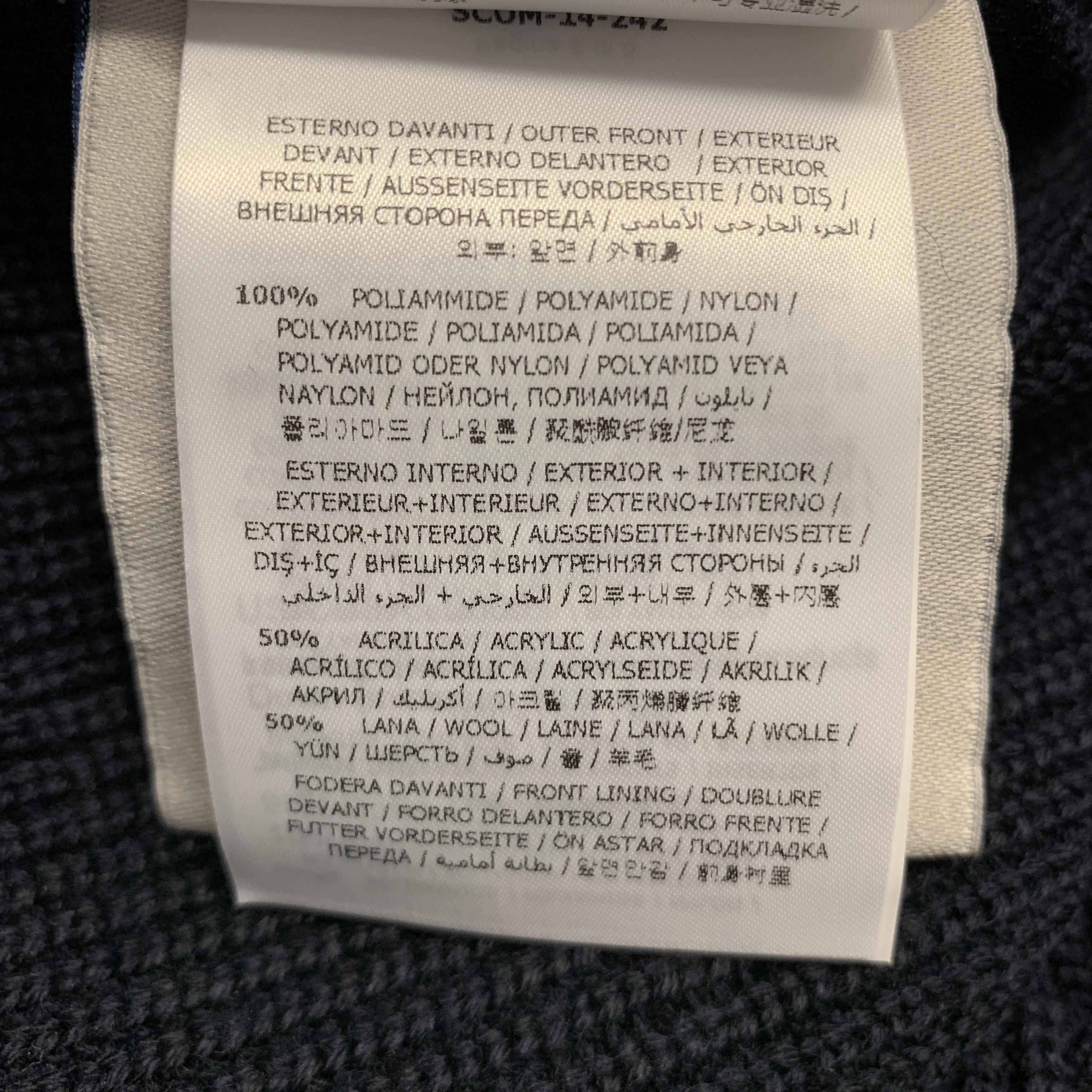 MONCLER Maglione Tricot Size XXL Knitted Quilted Navy Poliamide Full Zip Jacket In Excellent Condition In San Francisco, CA