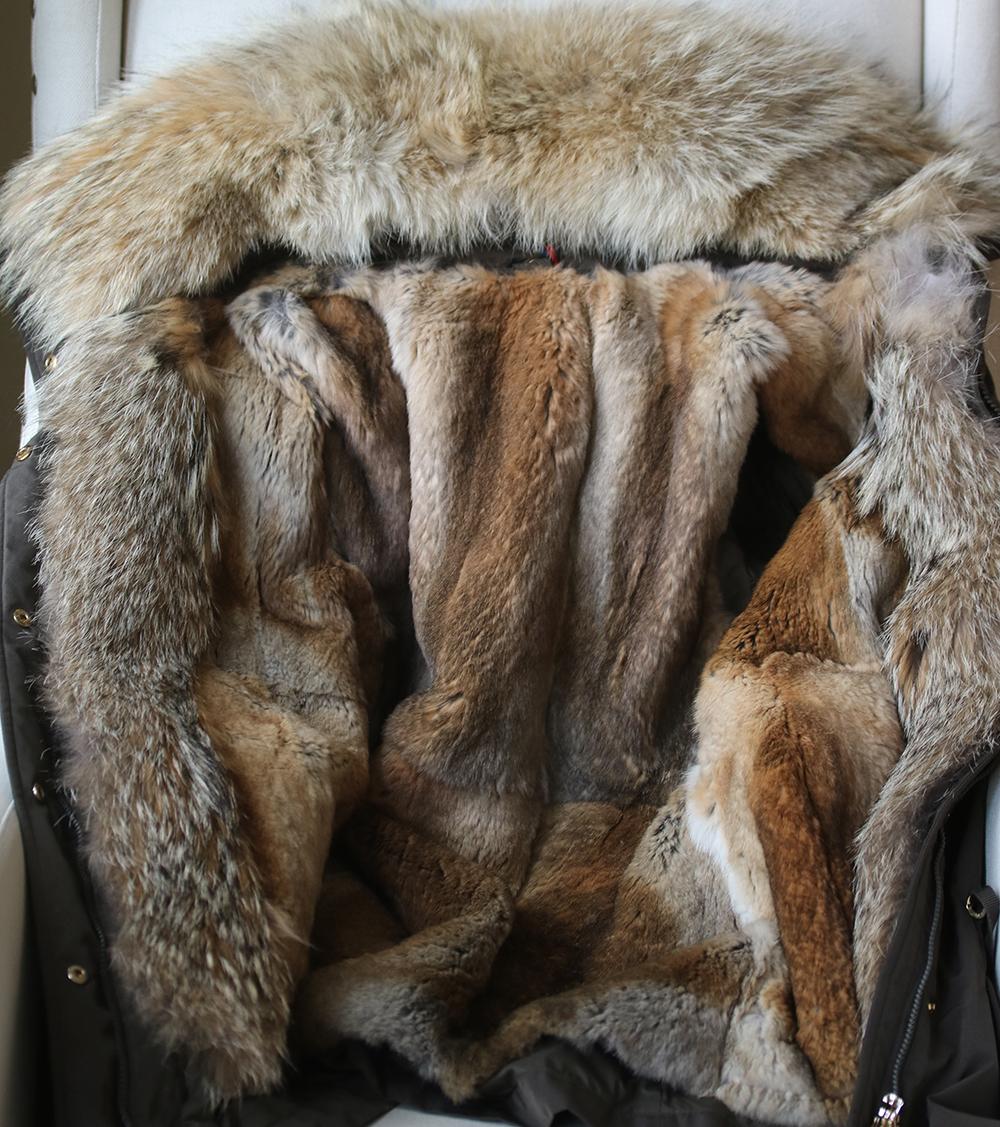 Moncler Margarita Coyote Fur-Trimmed Jacket and Rabbit Fur Vest  1