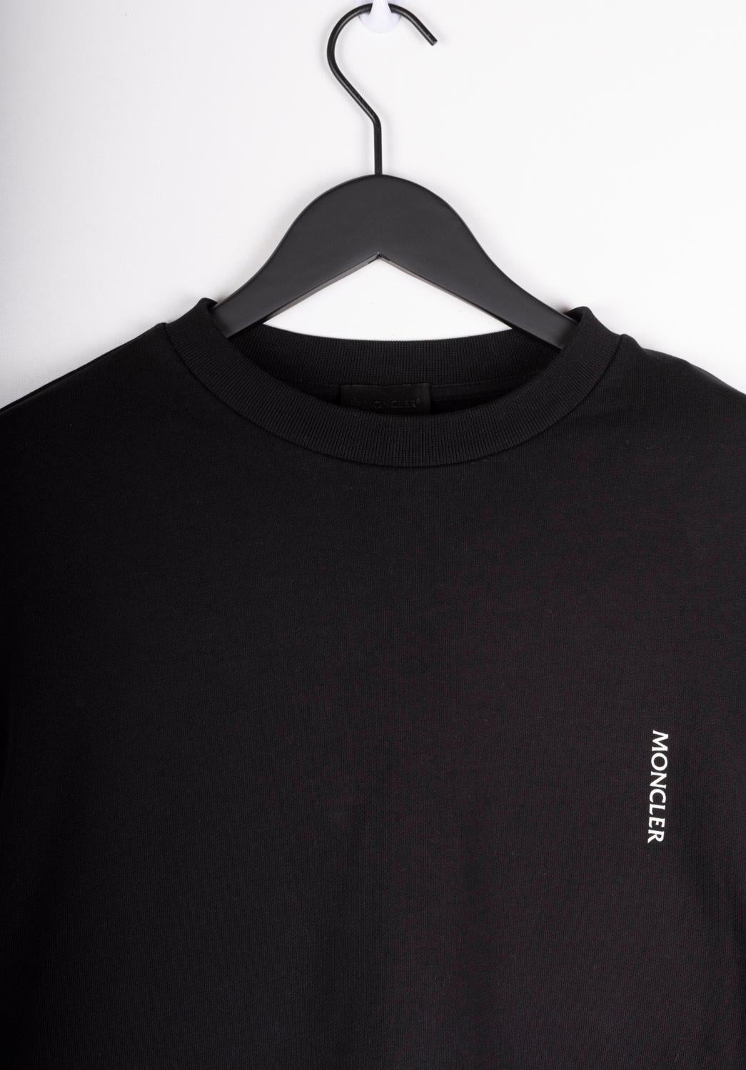 Black Moncler Men Jumper Crew Neck Sweatshirt Size M For Sale
