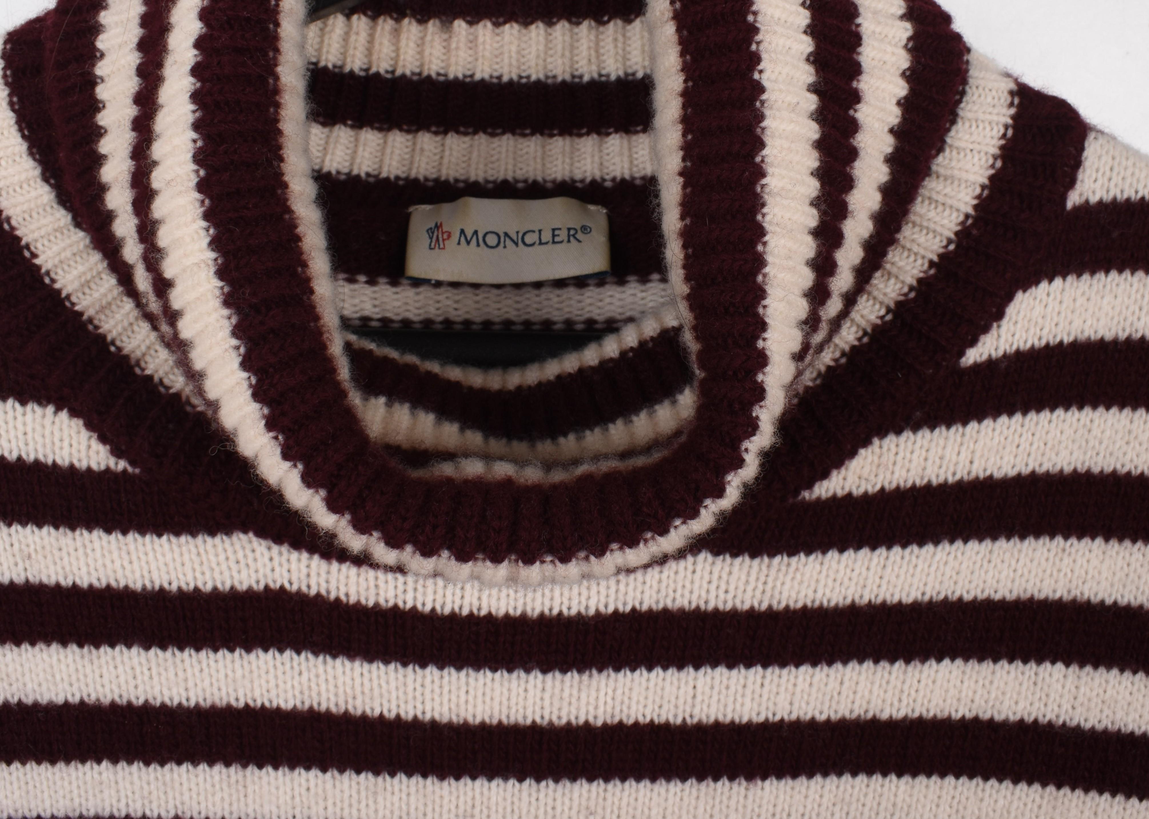 Moncler Homme Pull à col roulé rayé Taille L, S1696 Excellent état - En vente à Kaunas, LT