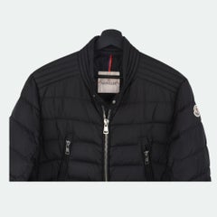 Moncler Men's Quilted Biker Down Jacket Black Size 2-M