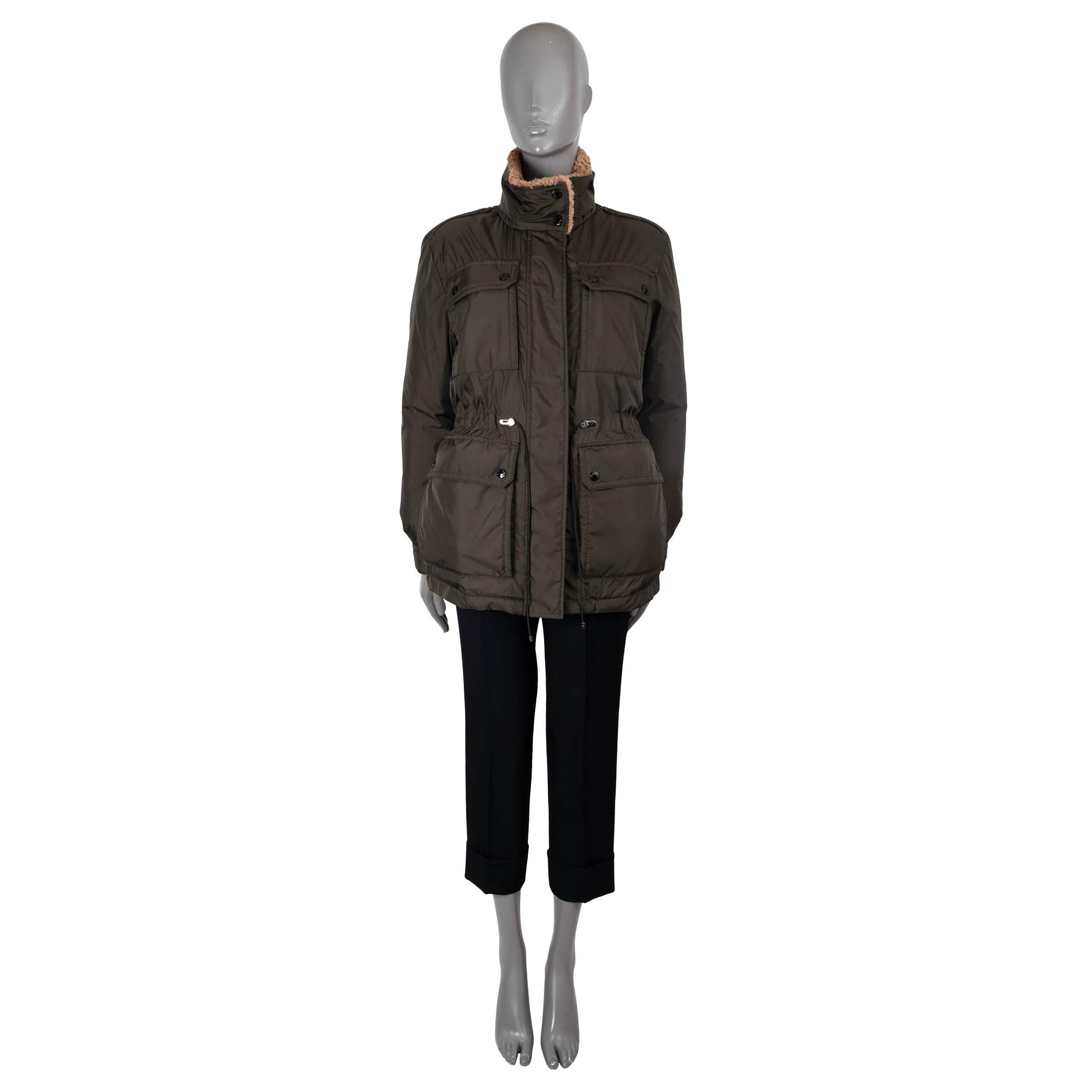MONCLER vert militaire polyamide 2022 BRUTET DOWN PUFFER Jacket 1 S Excellent état - En vente à Zürich, CH
