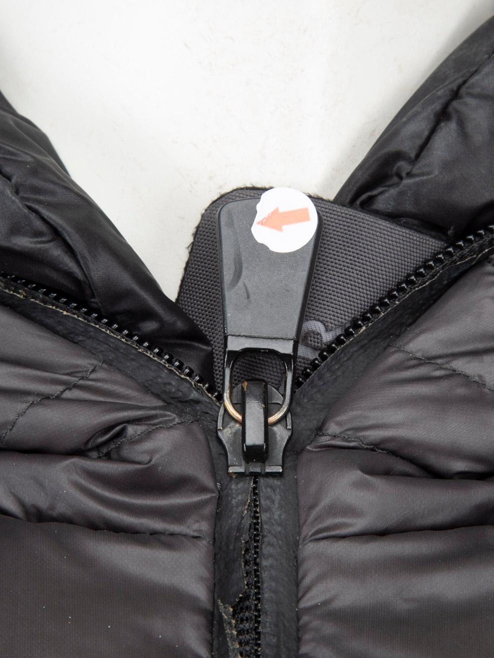 Moncler Moncler Grenoble Black Quilted Raccoon Fur Hood Puffer Coat Size S For Sale 4