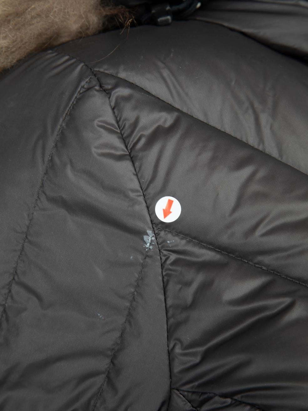 Moncler Moncler Grenoble Black Quilted Raccoon Fur Hood Puffer Coat Size S For Sale 5