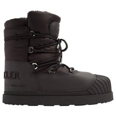 Moncler + Moon Boot Uranus Nylon and Leather Snow Boots at 1stDibs