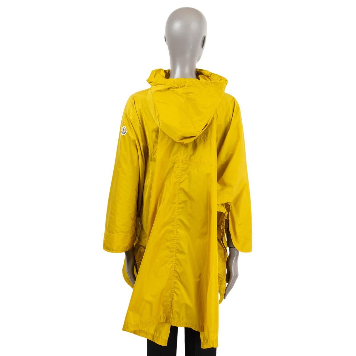 MONCLER mustard yellow polyester HIGH-LOW PONCHO RAINCOAT Jacket 00 XXS 1