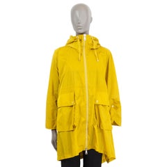 MONCLER mustard yellow polyester HIGH-LOW PONCHO RAINCOAT Jacket 00 XXS