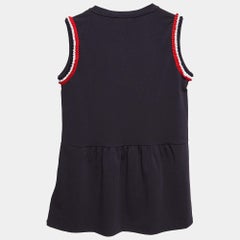 Moncler Navy Blue Cotton Knit Ruffled Sleeveless Top 12 Yrs