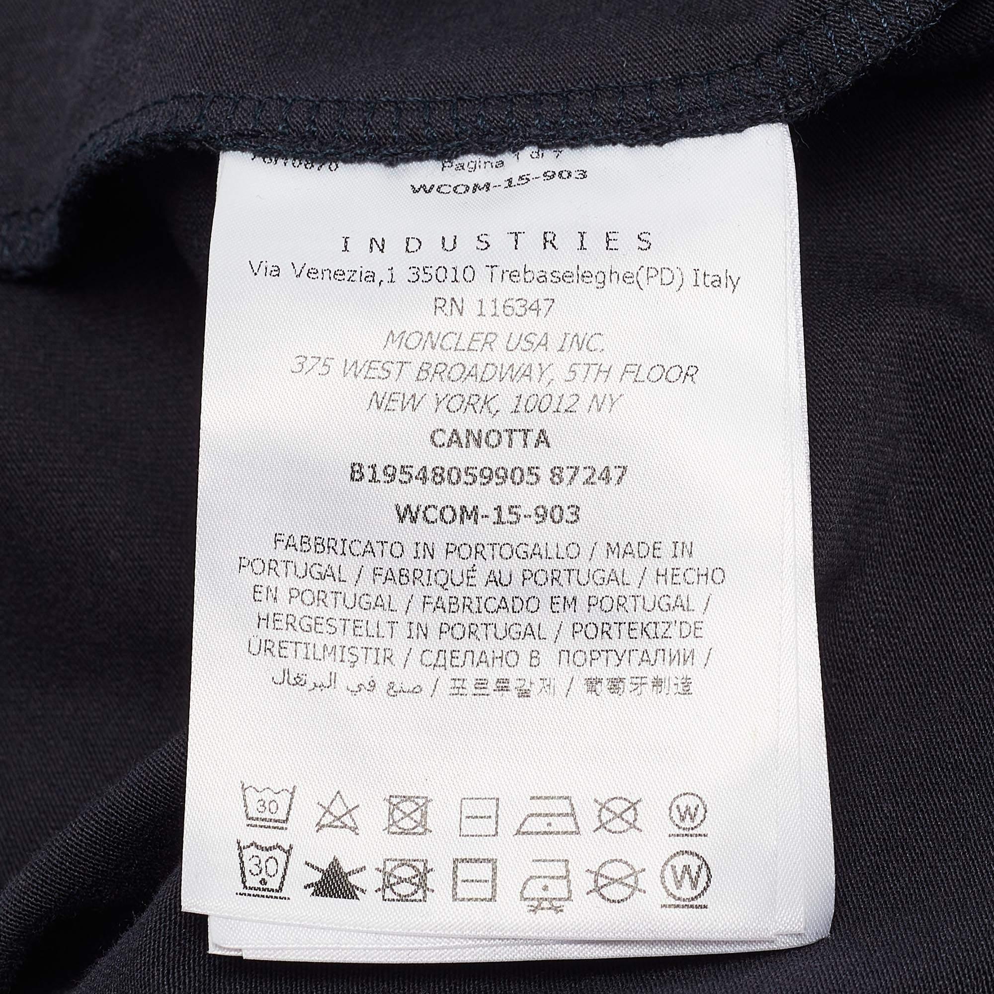 Moncler Top sin mangas de punto de algodón azul marino con volantes 12 años en venta 1