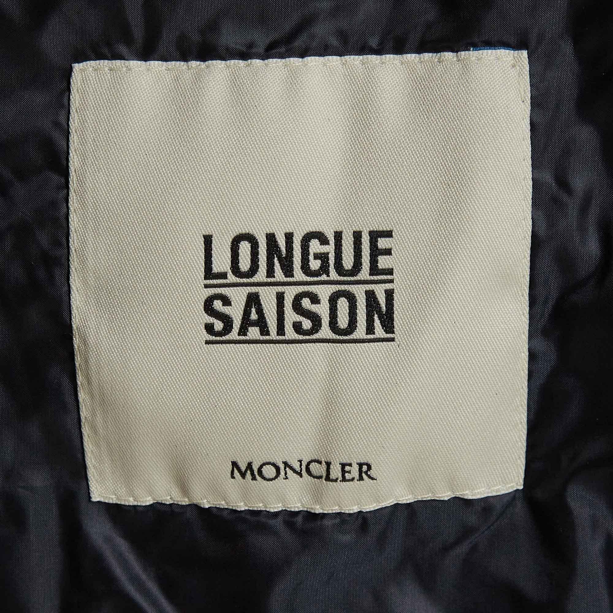 Moncler Navy Blue Synthetic Quilted Down Jacket 12 Yrs In Good Condition In Dubai, Al Qouz 2