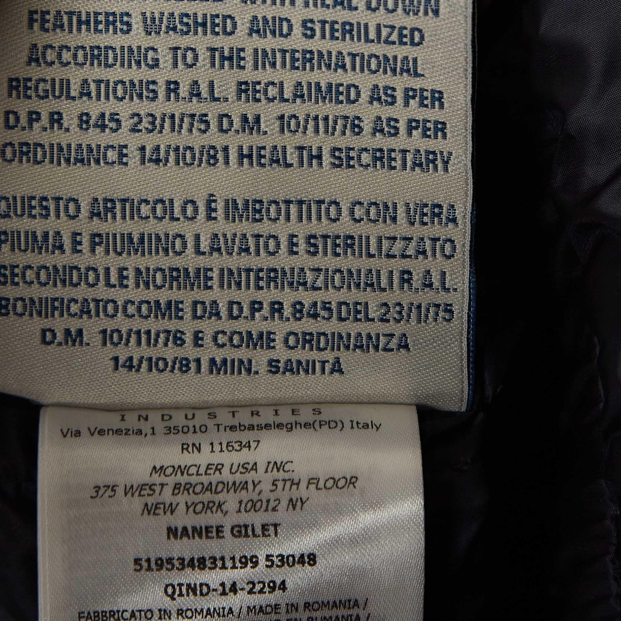 Moncler Navy Blue Synthetic Quilted Down Jacket 12 Yrs 3