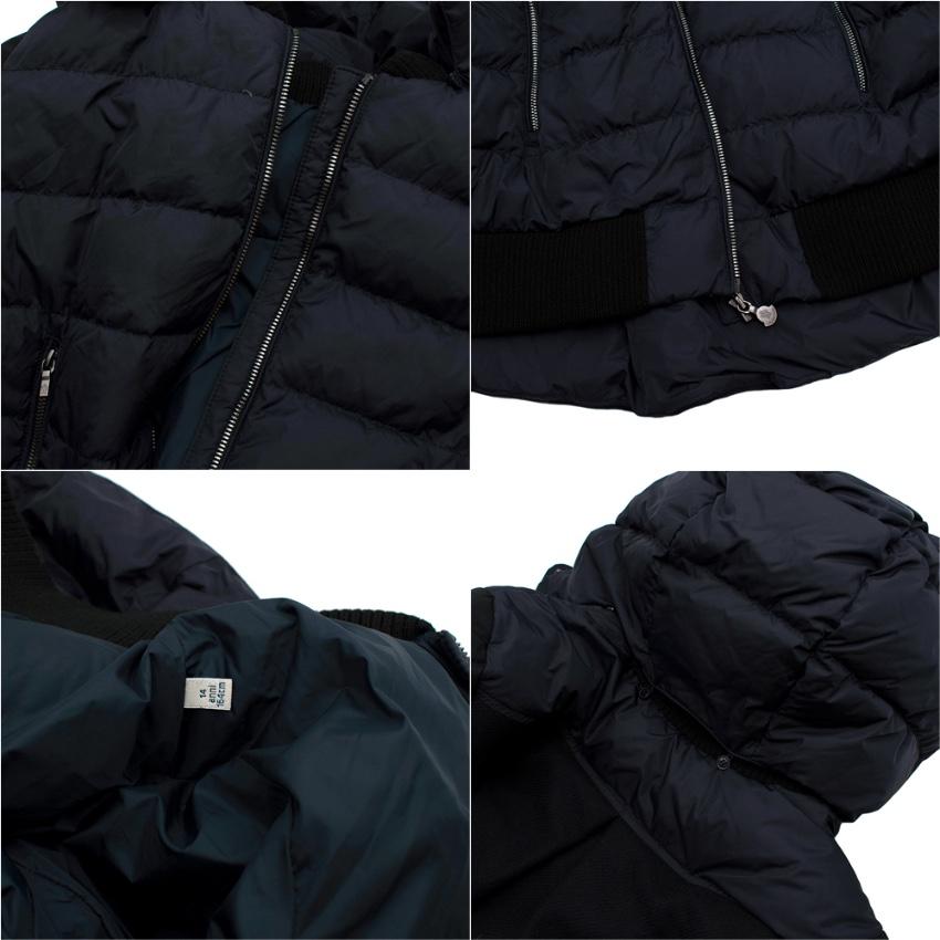 Moncler Navy Bomber Style Down Hooded Jacket - 14 Years For Sale 4