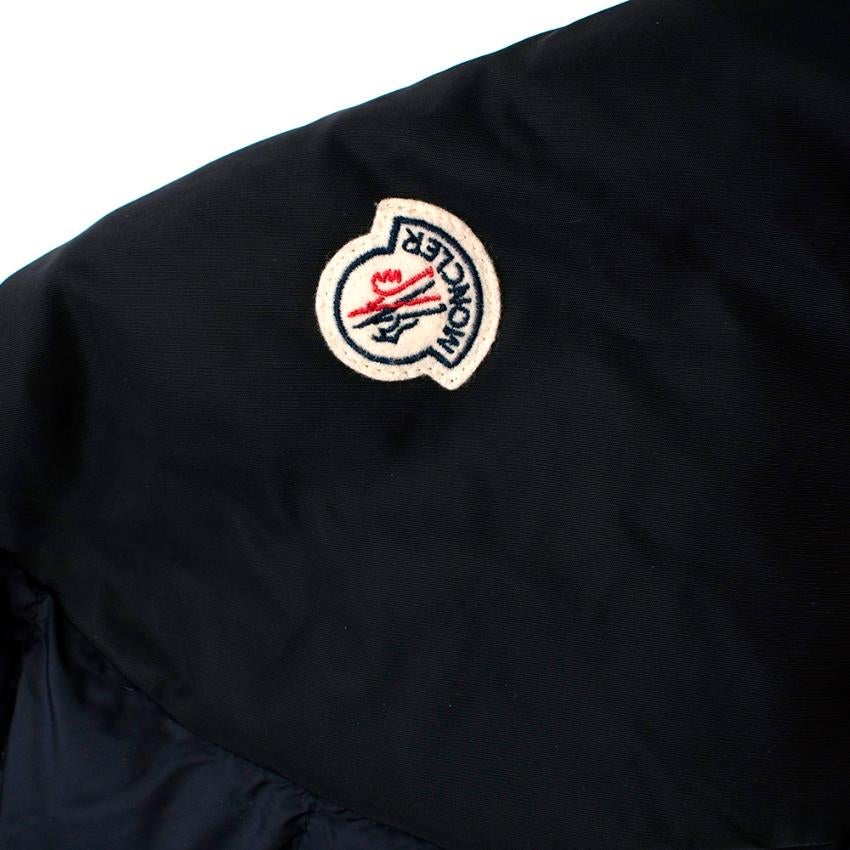 Moncler Navy Bomber Style Down Hooded Jacket - 14 Years In Excellent Condition For Sale In London, GB