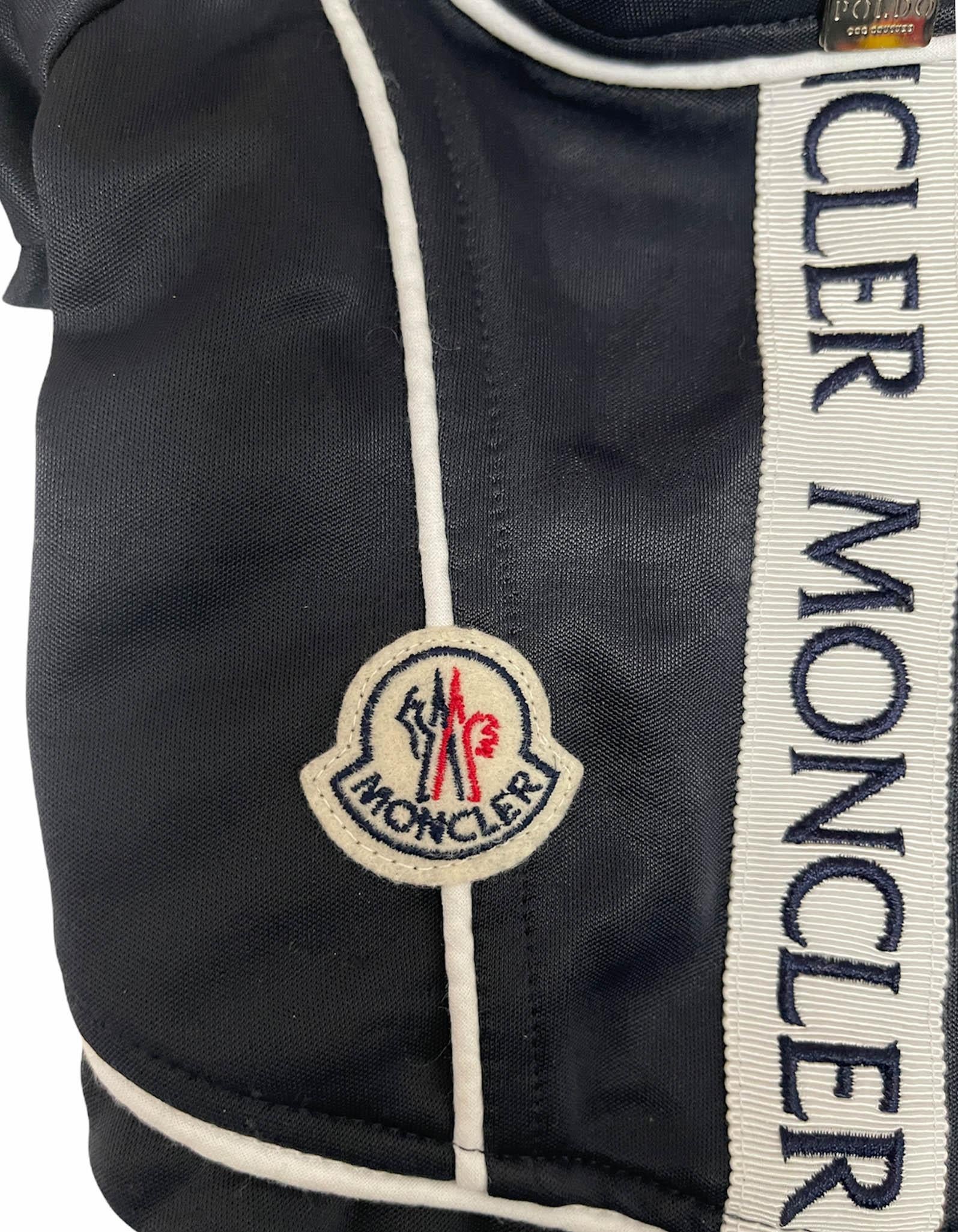 Black Moncler Navy Embroidered Logo Dog Sweater Hoodie sz 0