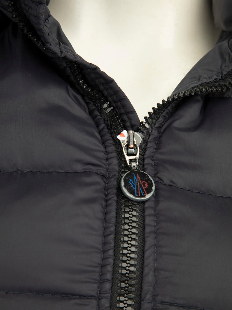 Moncler Navy Long Detachable Hood Coat Size M 1