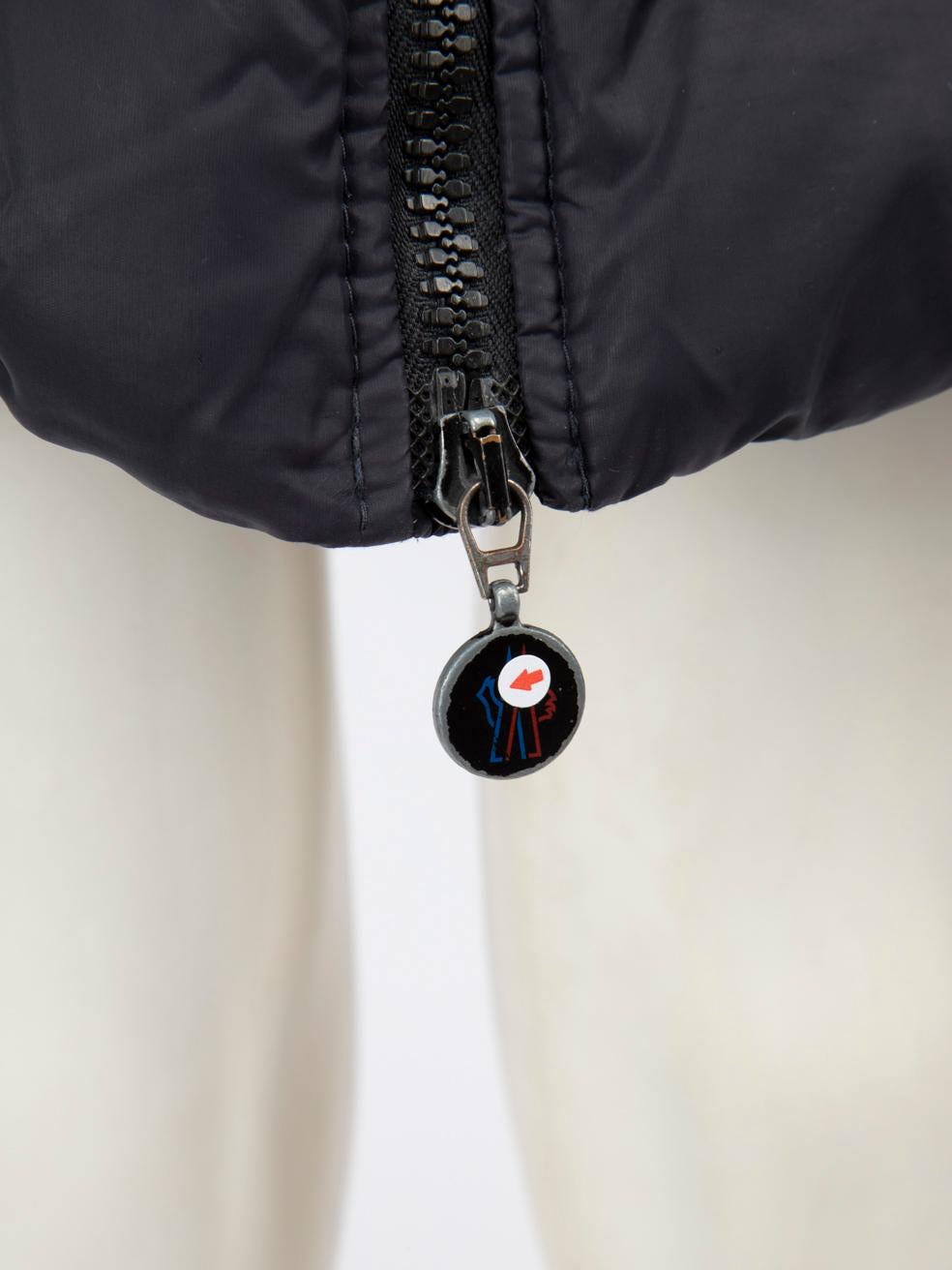 Moncler Navy Long Detachable Hood Coat Size M 2