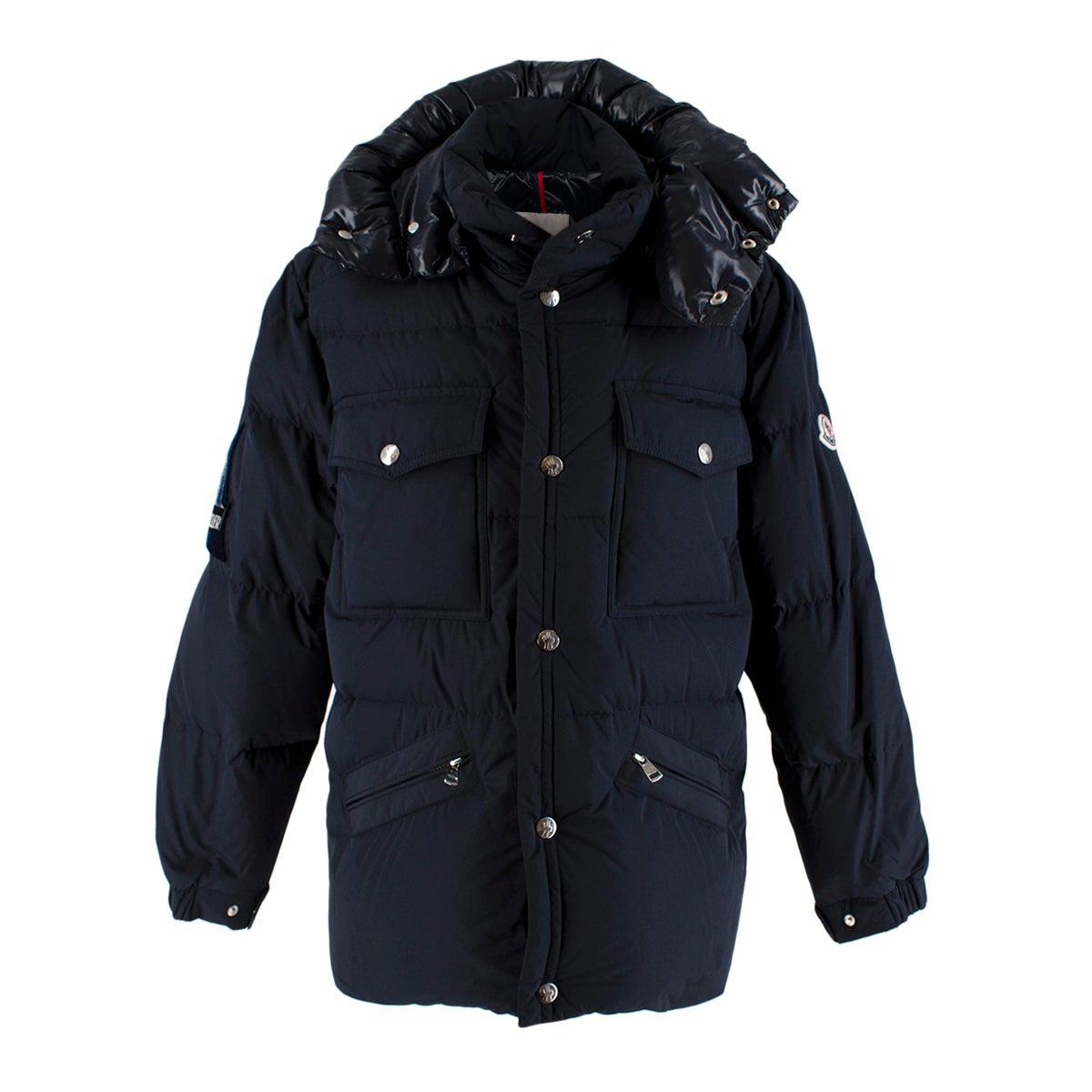 Moncler Navy Vilbert Hooded Padded Jacket - Us Size 34 For Sale