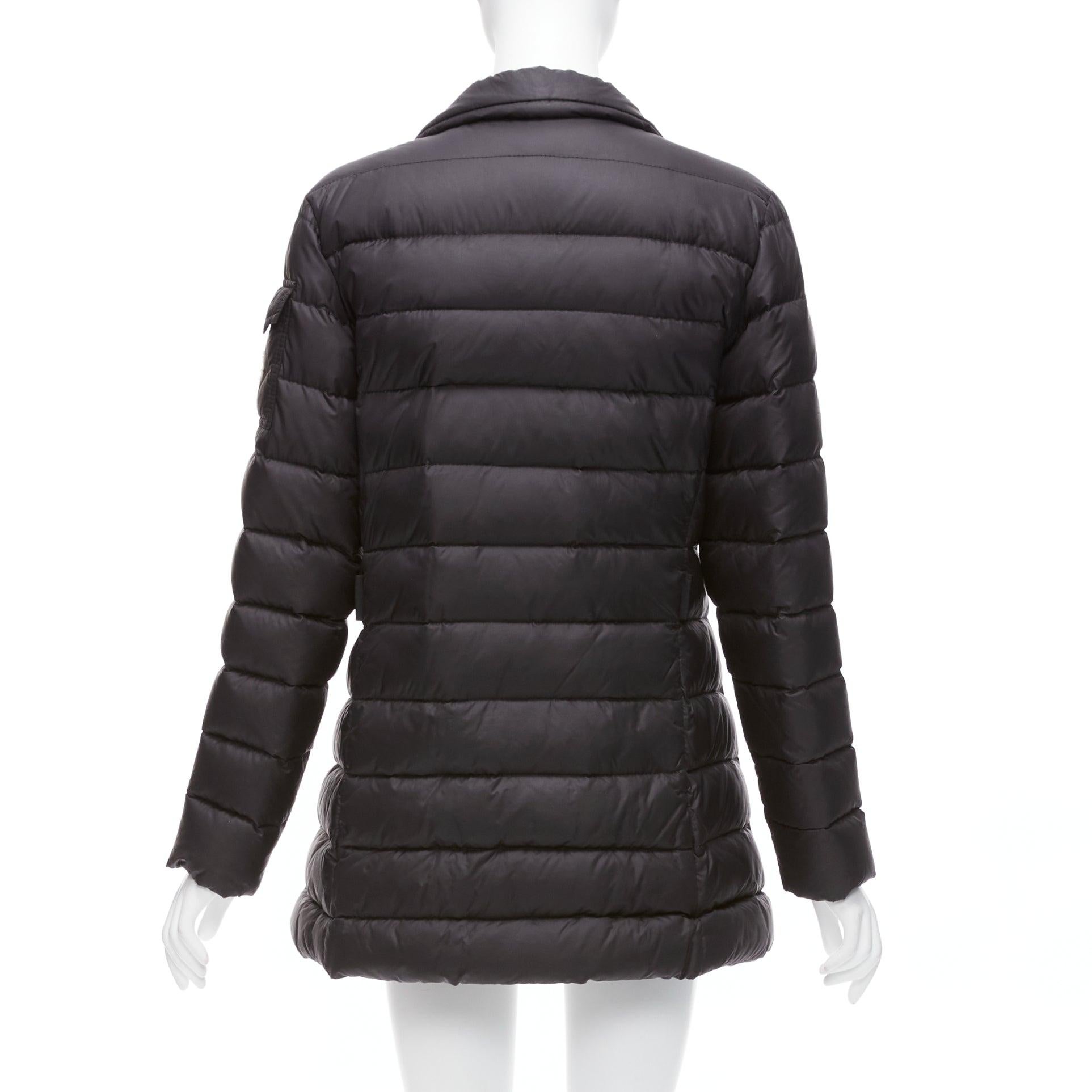 MONCLER Norme Afnor black quilted puffer zip front A line coat Sz3 L For Sale 2