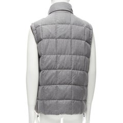 MONCLER Norme Afnor G32-003 grey wool quilted puffer vest jacket Sz.6 XXL