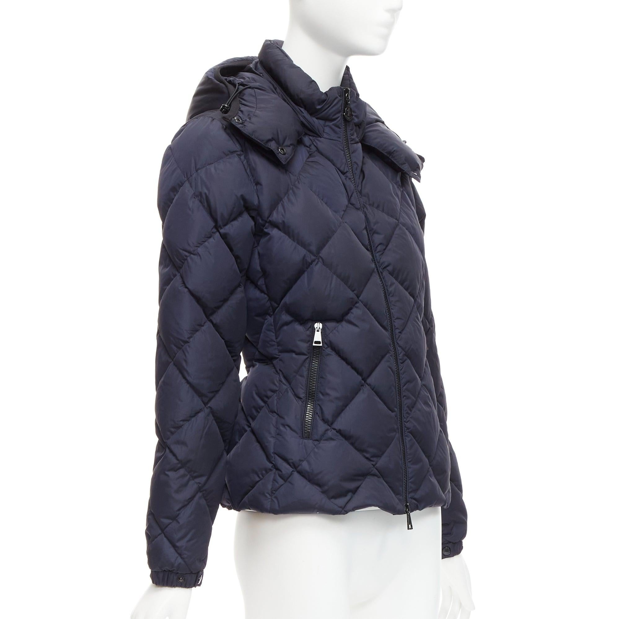 MONCLER Norme Afnor G32-003 navy goose down slim waist puffer jacket Sz 0 S In Good Condition For Sale In Hong Kong, NT