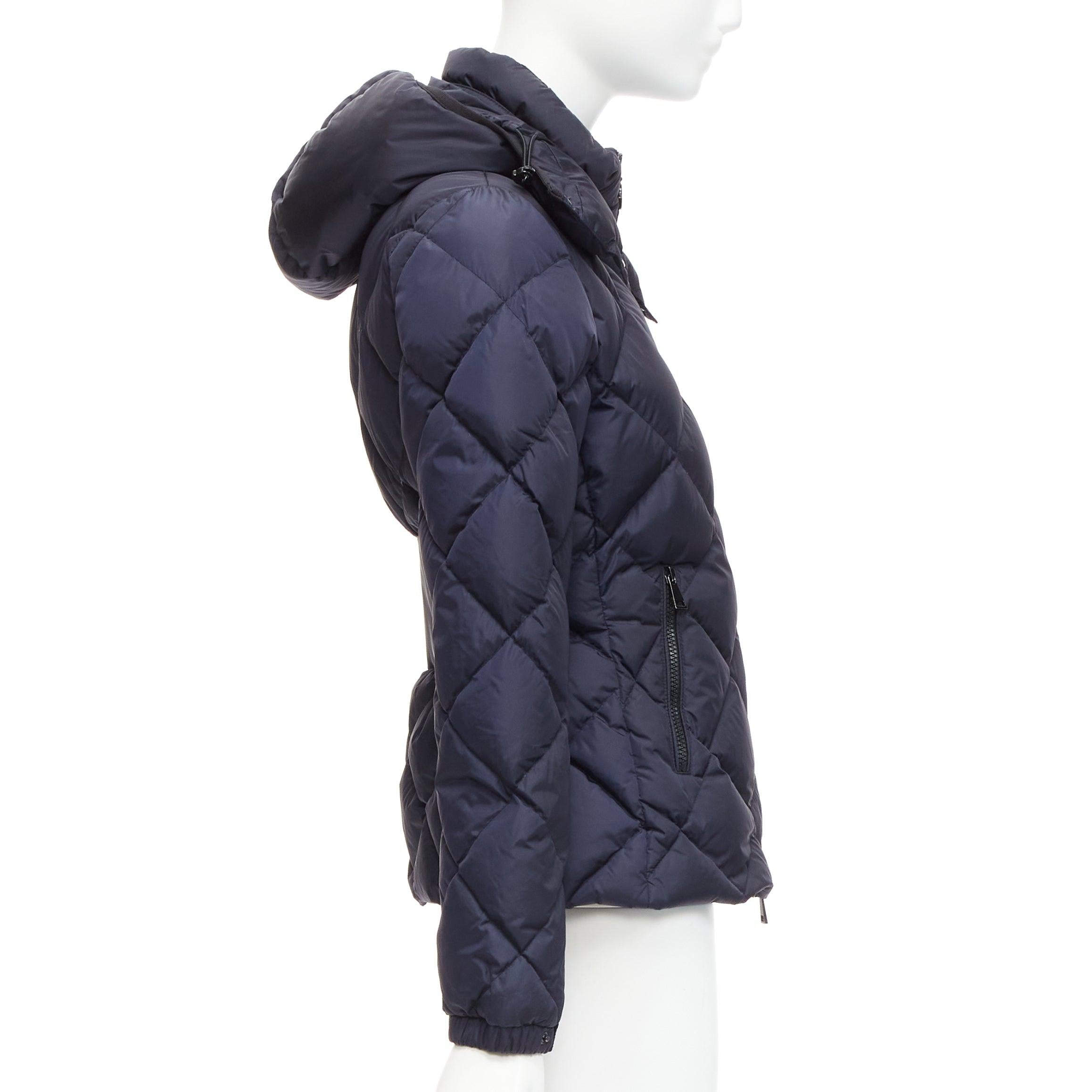 Women's MONCLER Norme Afnor G32-003 navy goose down slim waist puffer jacket Sz 0 S For Sale