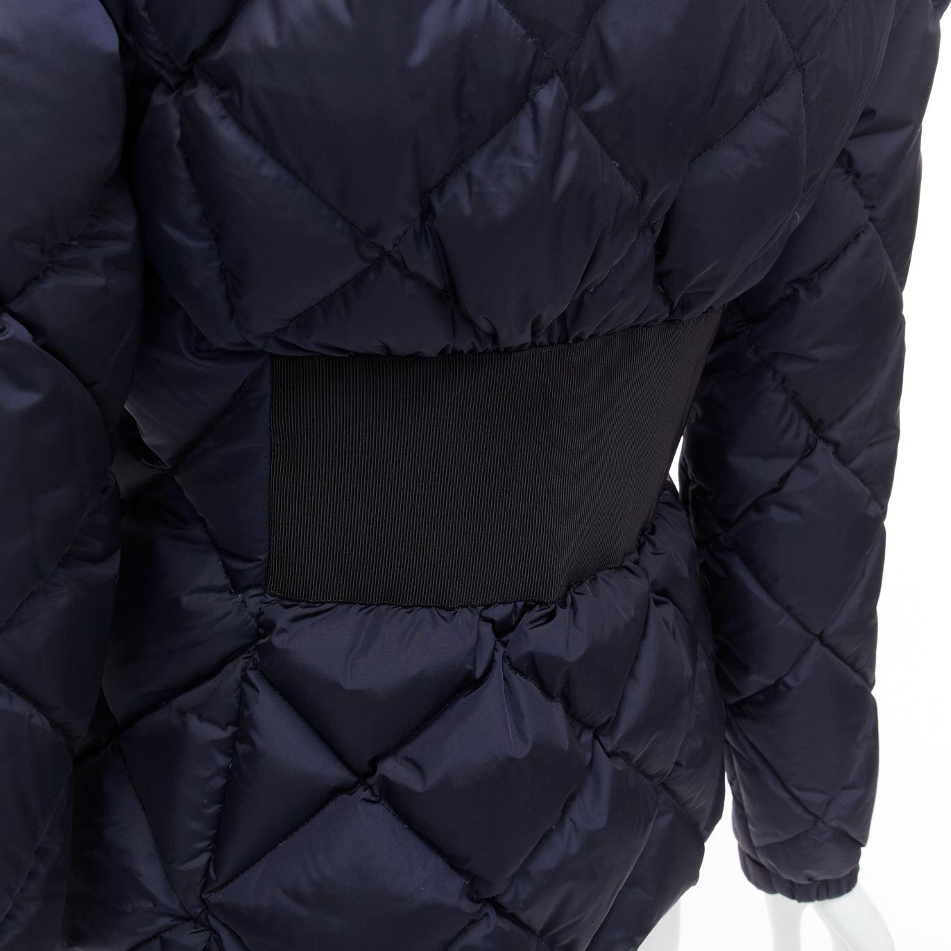 MONCLER Norme Afnor G32-003 navy goose down slim waist puffer jacket Sz 0 S For Sale 3