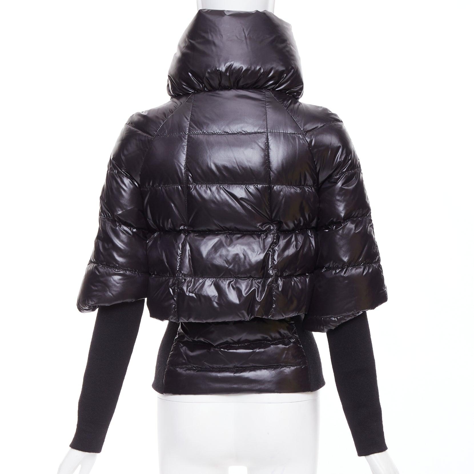 Moncler Norme Afnor G32-003 nylon layered high neck puffer jacket top Sz.0 XS en vente 1