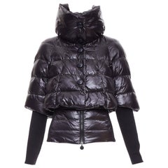 Moncler Norme Afnor G32-003 nylon layered high neck puffer jacket top Sz.0 XS