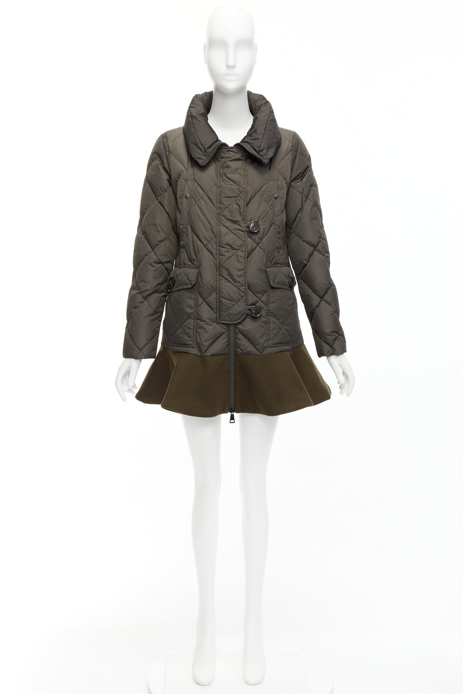 Moncler Norme Afnor cachi trapuntato in misto lana vergine con orlo a balze Sz1 M. in vendita 6
