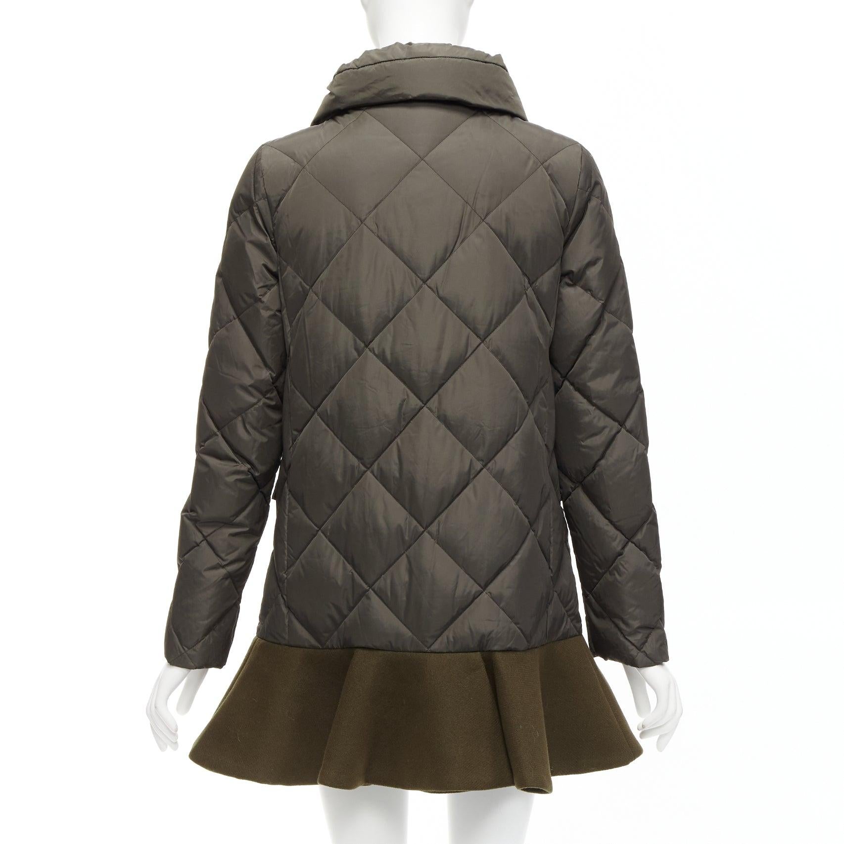 Moncler Norme Afnor cachi trapuntato in misto lana vergine con orlo a balze Sz1 M. in vendita 1