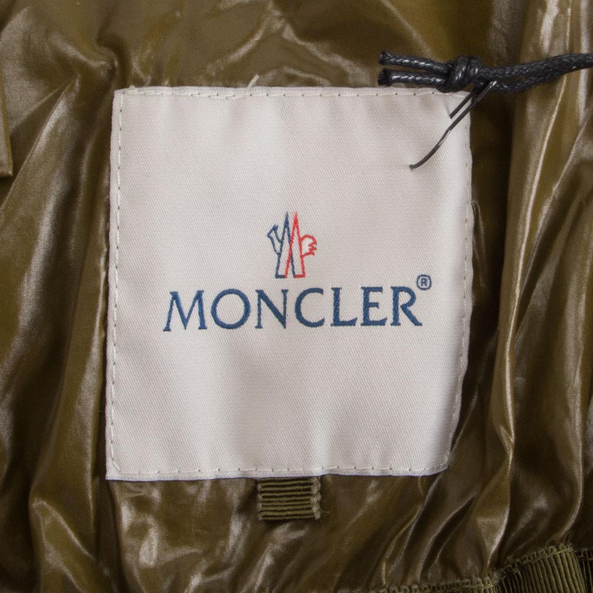 MONCLER olive green polyamide HOODED PARKA Windbreaker Coat Jacket 1 XS 1
