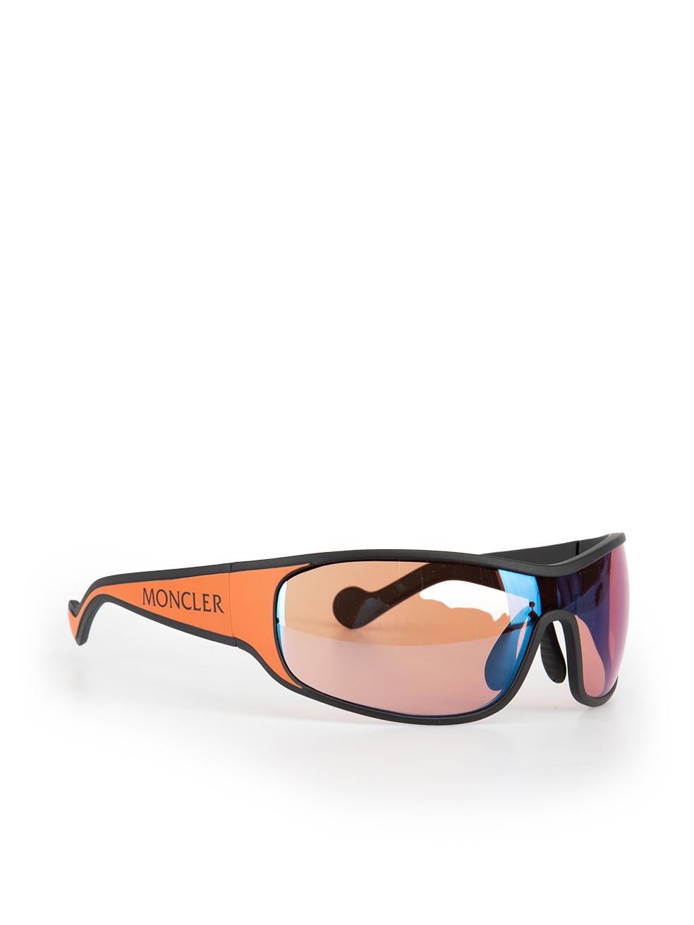 Beige Moncler Orange Shield Mirror Sunglasses
