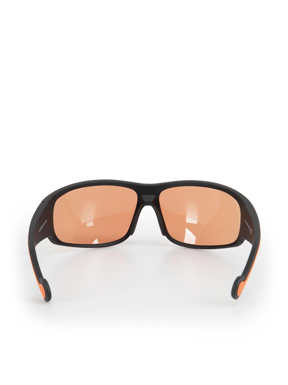 Moncler Orange Shield Mirror Sunglasses In New Condition In London, GB