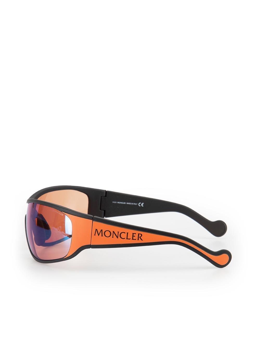 Women's Moncler Orange Shield Mirror Sunglasses